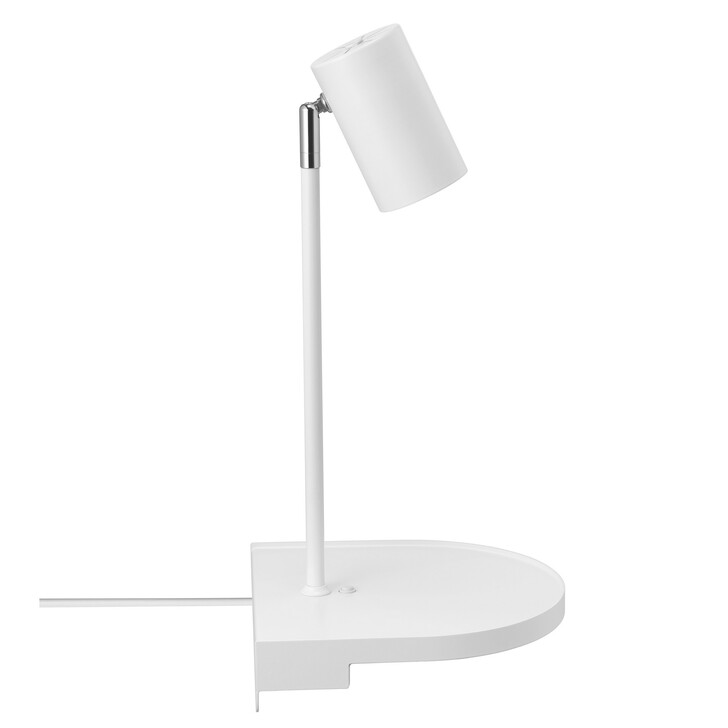 Nordlux Cody White Plug In Wall Light With Shelf And Usb Port