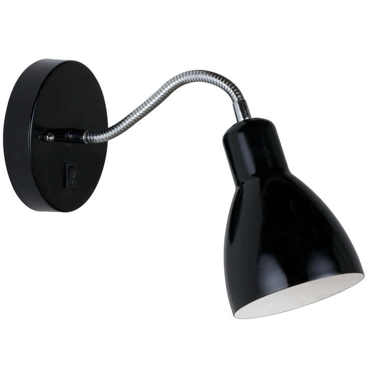 Nordlux Cyclone Black Adjustable Plug In Wall Light