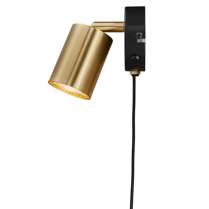 Nordlux Explore Brass And Black Adjustable Plug In Wall Light