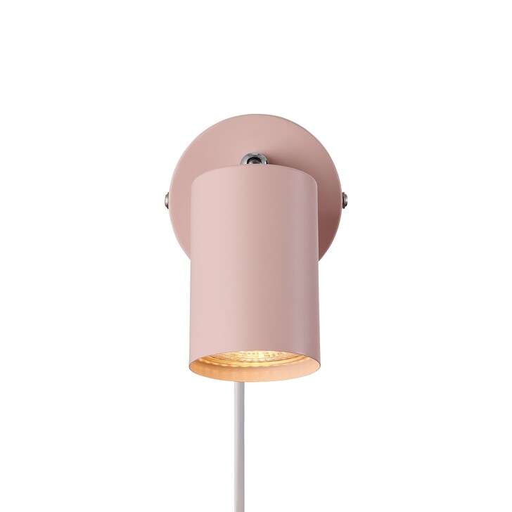 Nordlux Explore Dusty Rose Adjustable Plug In Wall Light