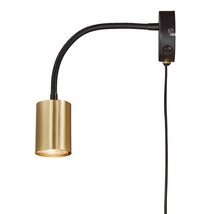 Nordlux Explore Flexi Aim Black And Brass Adjustable Wall Light
