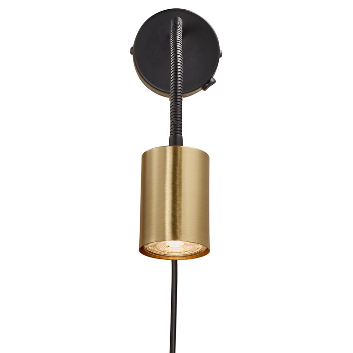 Nordlux Explore Flexi Aim Black And Brass Adjustable Wall Light