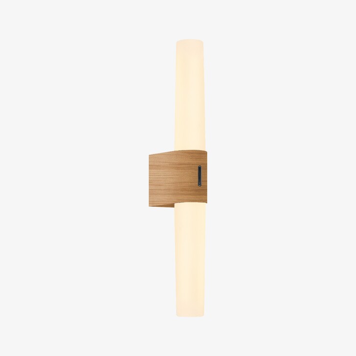 Nordlux Helva Double Basic Wall Light Wood Foil