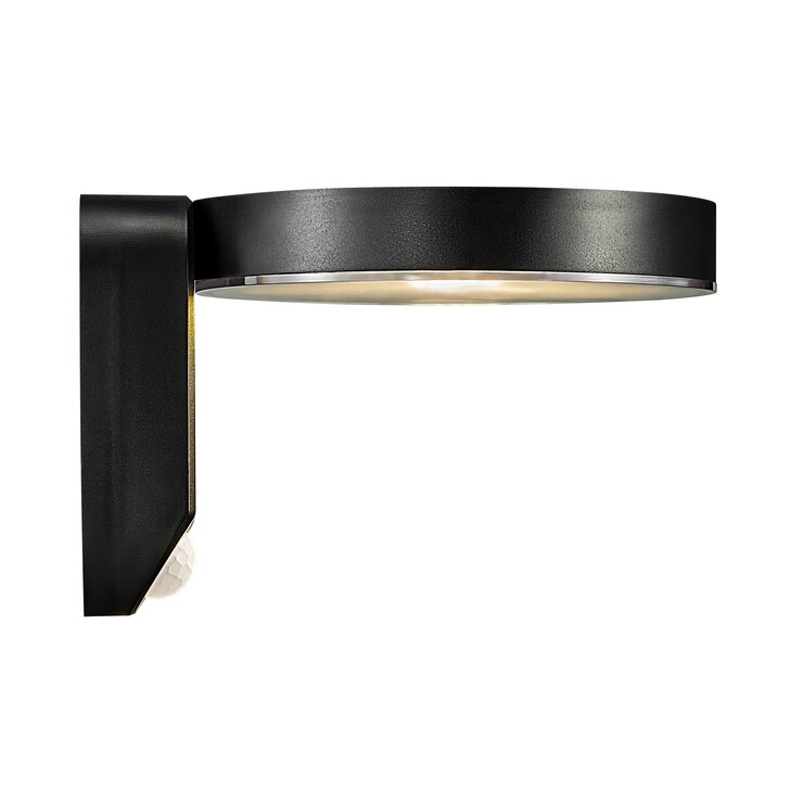 Nordlux Rica Round Solar Wall Light Black
