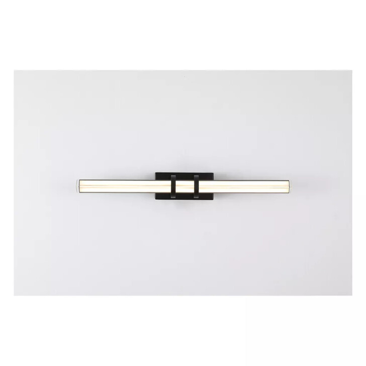 Parma Horizontal Black Bathroom Wall Light Complete With Clear Glass - IP44 - 3000K
