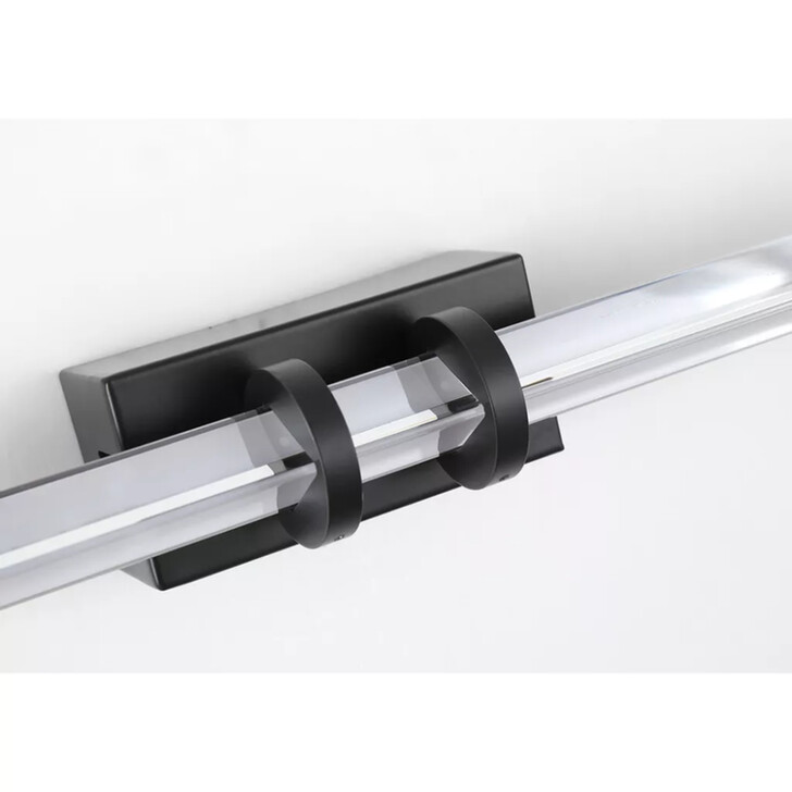 Parma Horizontal Black Bathroom Wall Light Complete With Clear Glass - IP44 - 3000K