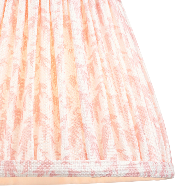Peachy Keen Leaf Patterned 20cm Lampshade - E14/E27/B22 With Fixed Metal Gimbal