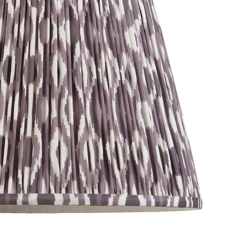 Pearl Grey Ikat Patterned Fabric 40cm Shade - E14/E27/B22 With Fixed Metal Gimbal