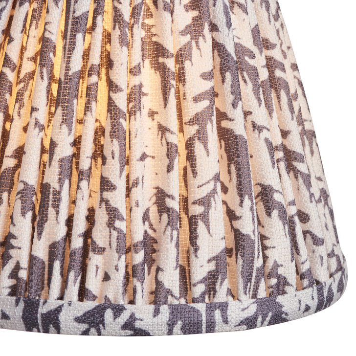 Pearl Grey Leaf Patterned 16cm Lampshade - Golf/Candle Clip