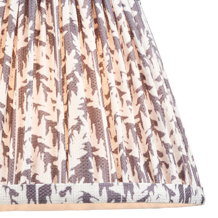 Pearl Grey Leaf Patterned 20cm Lampshade - E14/E27/B22 With Fixed Metal Gimbal