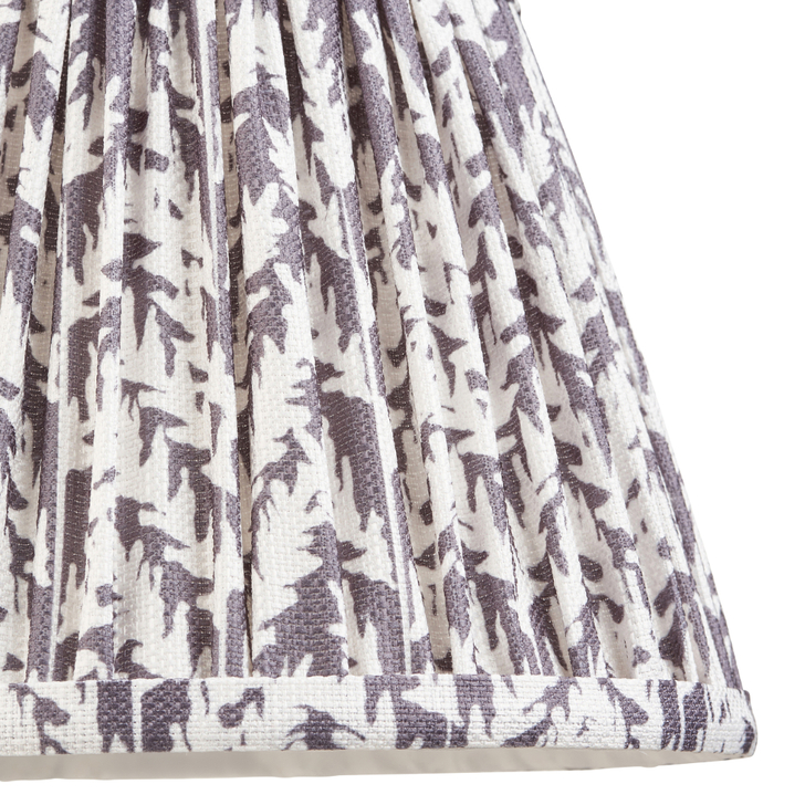 Pearl Grey Leaf Patterned 20cm Lampshade - E14/E27/B22 With Fixed Metal Gimbal