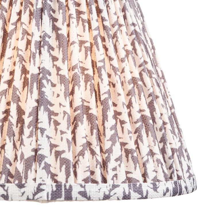 Pearl Grey Leaf Patterned 25cm Lampshade - E14/E27/B22 With Fixed Metal Gimbal