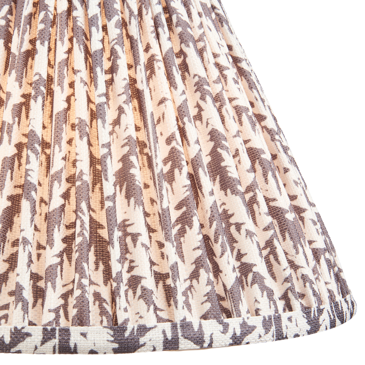 Pearl Grey Leaf Patterned 30cm Lampshade - E14/E27/B22 With Fixed Metal Gimbal