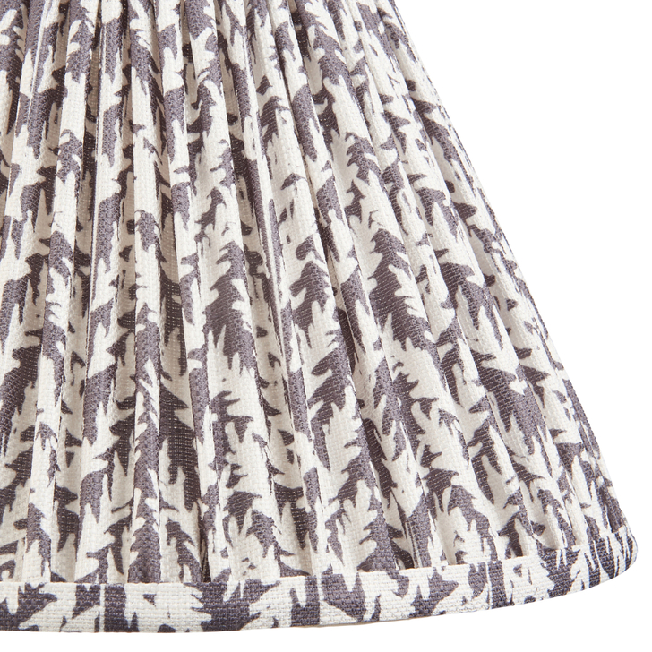 Pearl Grey Leaf Patterned 30cm Lampshade - E14/E27/B22 With Fixed Metal Gimbal