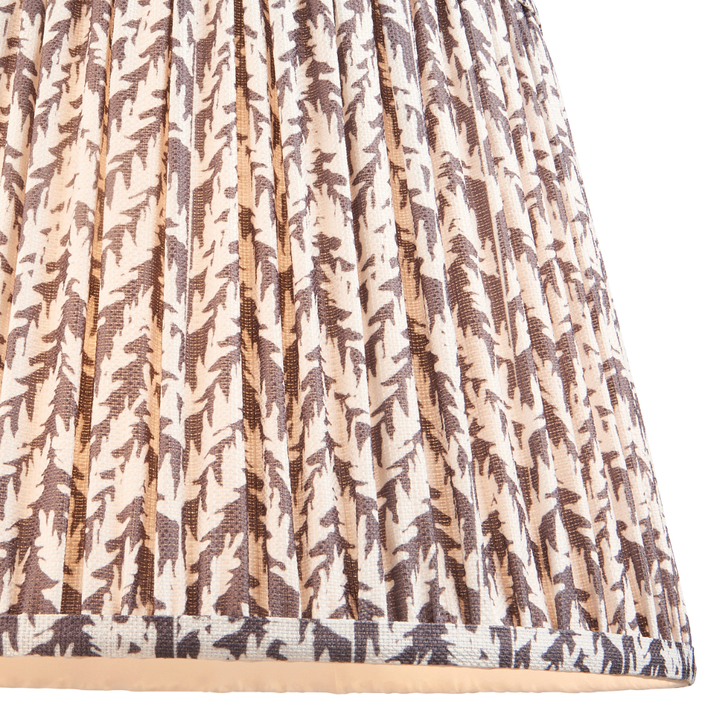 Pearl Grey Leaf Patterned 35cm Lampshade - E14/E27/B22 With Fixed Metal Gimbal