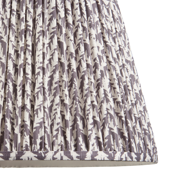 Pearl Grey Leaf Patterned 40cm Lampshade - E14/E27/B22 With Fixed Metal Gimbal