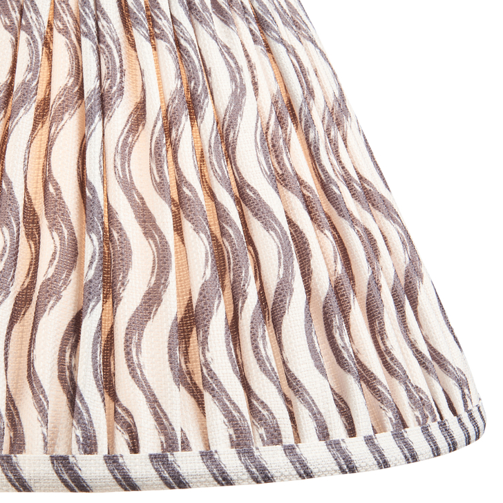 Pearl Grey Ripple Patterned Tapered Fabric 30cm Shade - E14/E27/B22 With Fixed Metal Gimbal