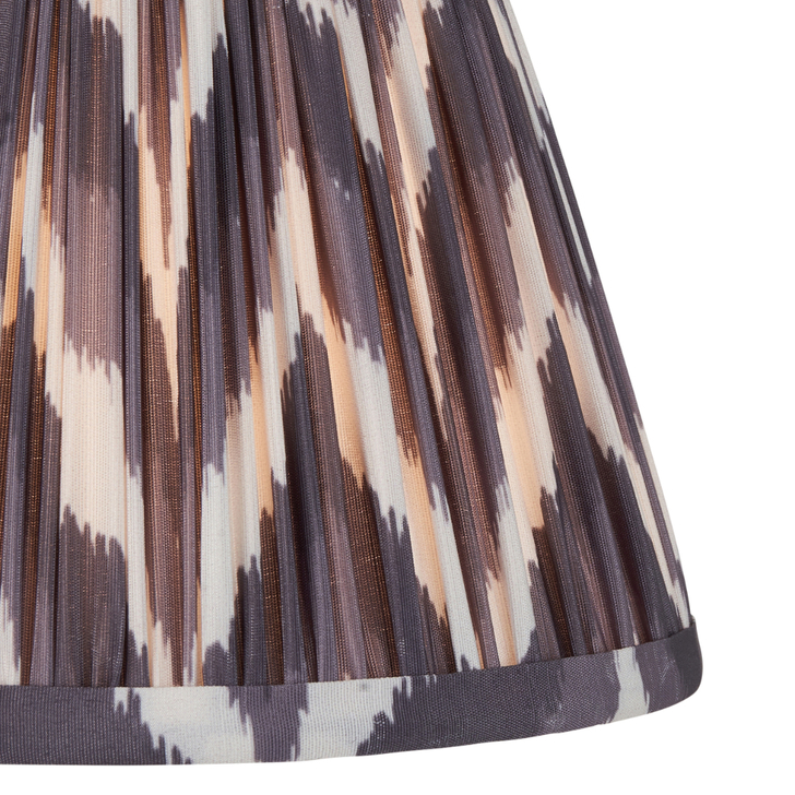 Pearl Grey Zigzag Patterned 20cm Lampshade - E14/E27/B22 With Fixed Metal Gimbal