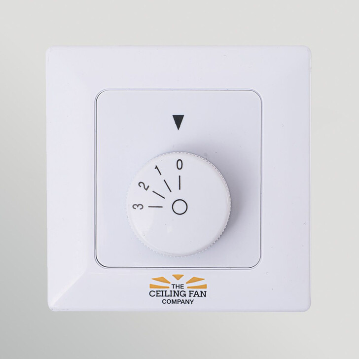 Pilote Matt White Large Ceiling Fan With White/Wood Effect Blades And Wall Control