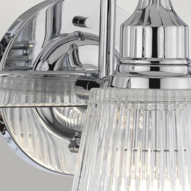 Quintiesse Addison 3 Light Bathroom Wall Light In Polished Chrome Complete With Clear Ribbed Glass IP44 - QN-ADDISON3-BATH