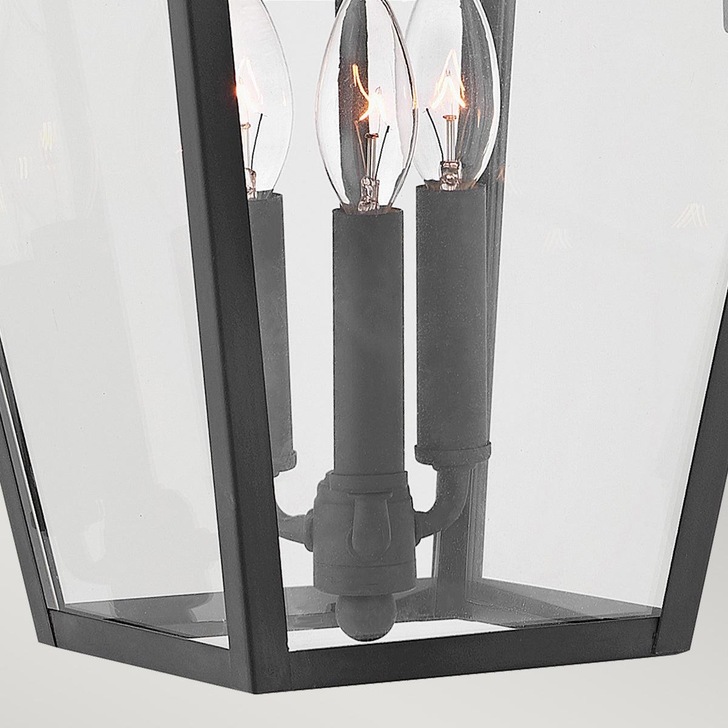 Quintiesse Alford Place 3 Light Large Exterior Wall Lantern In Black Complete With Clear Glass Panels IP44 - QN-ALFORD-PLACE2-L-MB