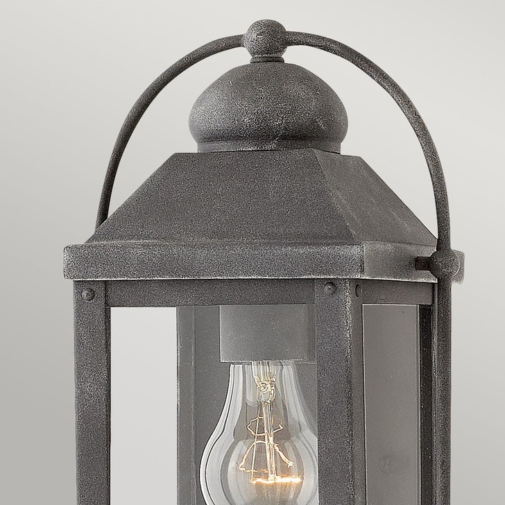 Quintiesse Anchorage 1 Light Exterior Wall Lantern In Aged Zinc Complete With Clear Glass Panels IP44 - QN-ANCHORAGE-S