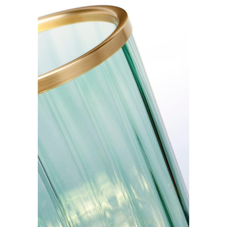 Quintiesse Arno Green Glass Table Lamp Complete With Aged Brass Metalwork - QN-ARNO-GREEN-AB