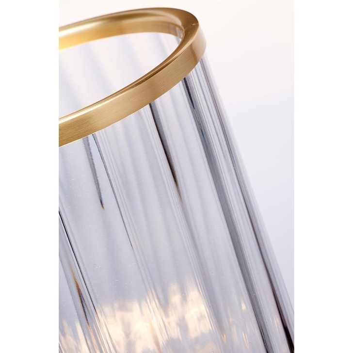 Quintiesse Arno Smoke Glass Table Lamp Complete With Aged Brass Metalwork - QN-ARNO-SMOKE-AB