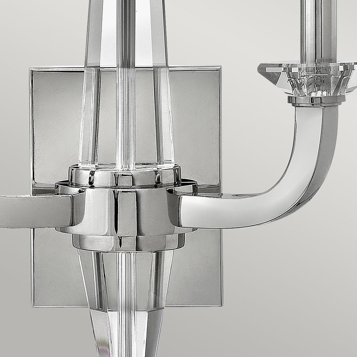 Quintiesse Ascher Double Wall Light In Polished Chrome Complete With Crystal Detail - QN-ASCHER2