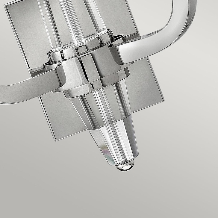 Quintiesse Ascher Double Wall Light In Polished Chrome Complete With Crystal Detail - QN-ASCHER2