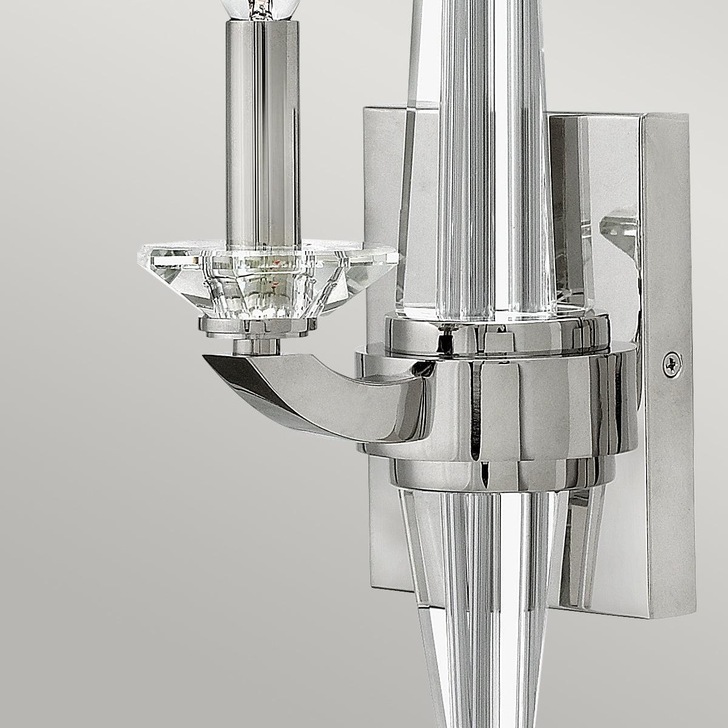 Quintiesse Ascher Single Wall Light In Polished Chrome Complete With Crystal Detail - QN-ASCHER1