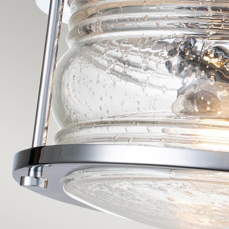 Quintiesse Ashland Bay 2 Light Flush Bathroom Ceiling Light In Polished Chrome Complete With Clear Seeded Glass - IP44 - QN-ASHLANDBAY-F-PC-BATH