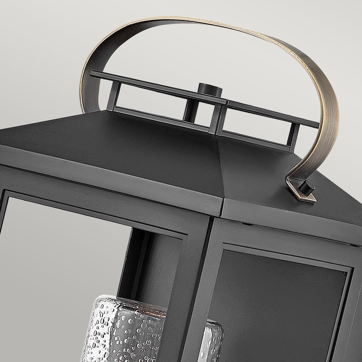 Quintiesse Atwater 1 Light Medium Outdoor Wall Lantern In Black Complete WIth Clear Seeded Glass - IP44 - QN-ATWATER-M-BK