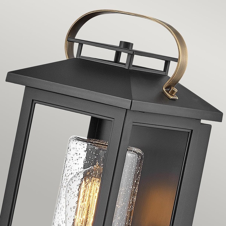 Quintiesse Atwater 1 Light Small Outdoor Wall Lantern In Black Complete WIth Clear Seeded Glass - IP44 - QN-ATWATER-S-BK