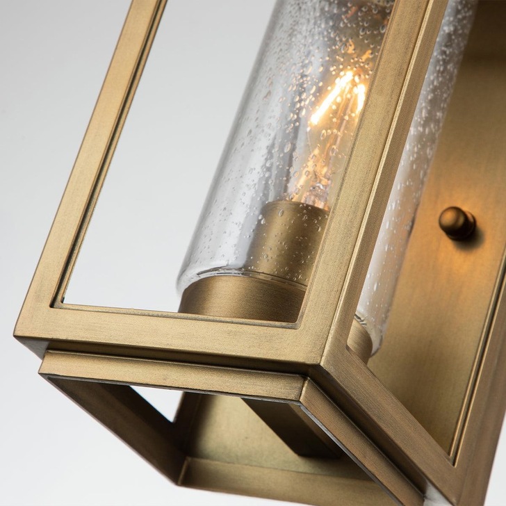 Quintiesse Atwater 1 Light Small Outdoor Wall Lantern In Painted Distressed Brass Complete WIth Clear Seeded Glass - IP44 - QN-ATWATER-S-PDP