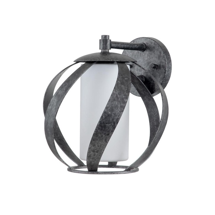 Quintiesse Blacksmith 1 Light Exterior Wall Light In Old Black Complete With Satin Opal Etched Glass - QN-BLACKSMITH1-OBK