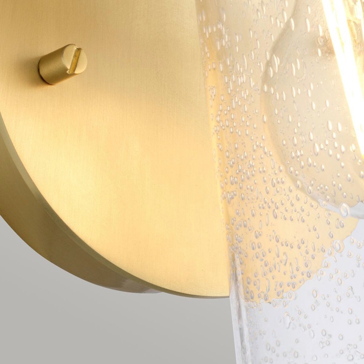 Quintiesse Braelyn 1 Light Bathroom Wall Light In Brushed Brass Complete With Clear Seeded Glass - QN-BRAELYN1-BB