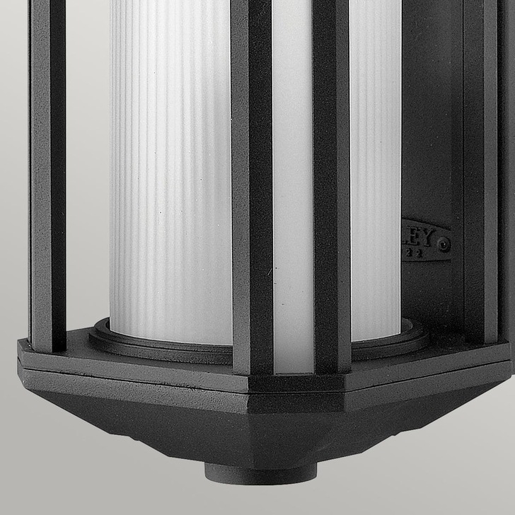 Quintiesse Castelle 1 Light Medium Outdoor Wall Lantern In Black Complete With RIbbed Etched Glass - IP44 - QN-CASTELLE-M-BLK