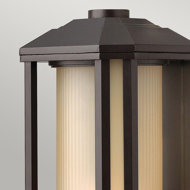 Quintiesse Castelle 1 Light Medium Outdoor Wall Lantern In Bronze Complete With RIbbed Etched Glass - IP44 - QN-CASTELLE-M-BZ