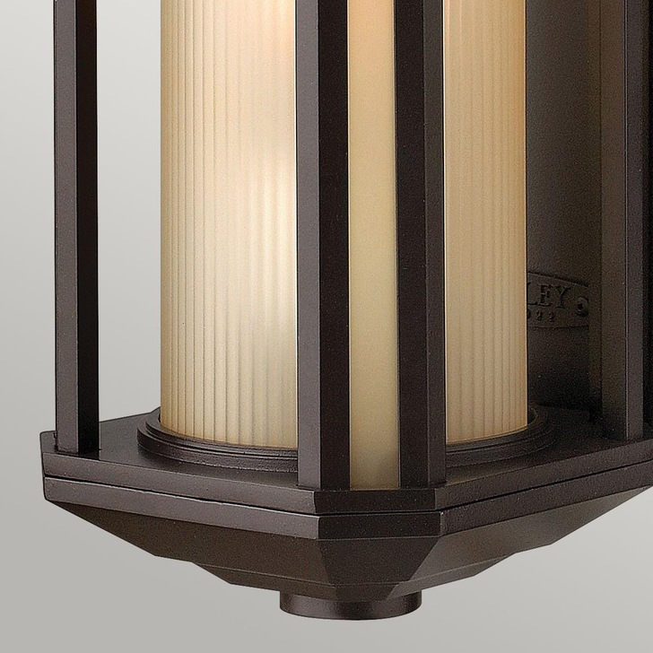 Quintiesse Castelle 1 Light Medium Outdoor Wall Lantern In Bronze Complete With RIbbed Etched Glass - IP44 - QN-CASTELLE-M-BZ