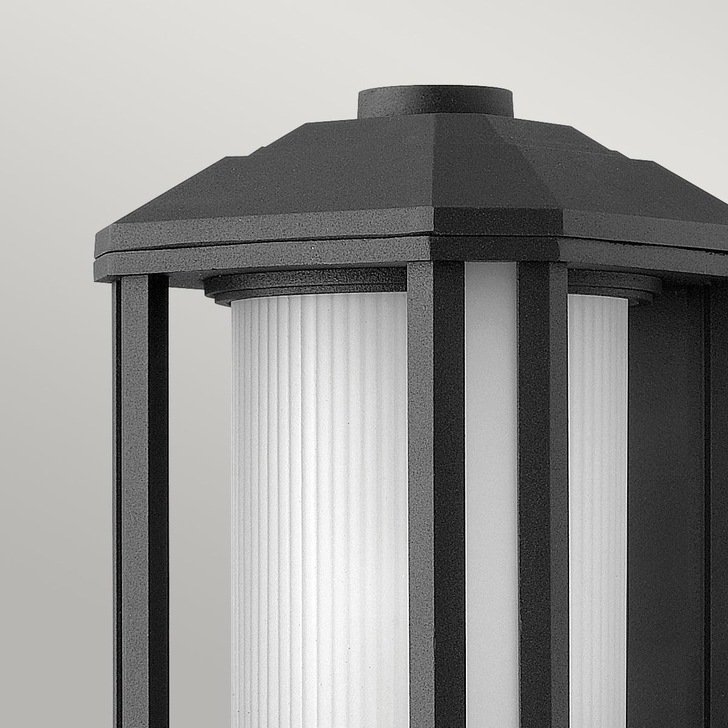 Quintiesse Castelle 1 Light Small Outdoor Wall Lantern In Black Complete With RIbbed Etched Glass - IP44 - QN-CASTELLE-S-BLK