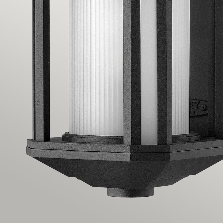 Quintiesse Castelle 1 Light Small Outdoor Wall Lantern In Black Complete With RIbbed Etched Glass - IP44 - QN-CASTELLE-S-BLK