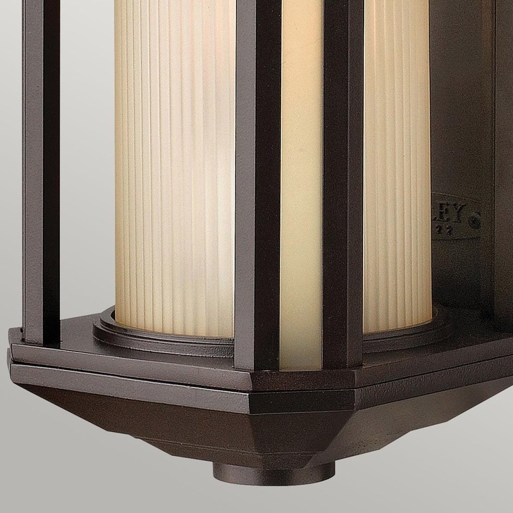 Quintiesse Castelle 1 Light Small Outdoor Wall Lantern In Bronze Complete With RIbbed Etched Glass - IP44 - QN-CASTELLE-S-BZ