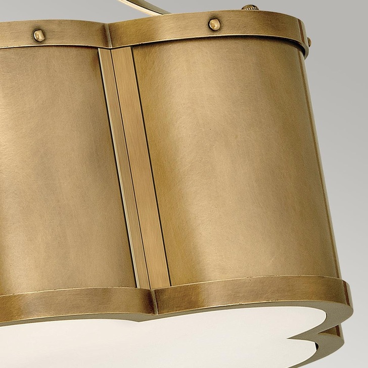 Quintiesse Chance 2 Light Semi-flush Mount In Heritage Brass Complete With Etched Opal Glass - QN-CHANCE-SF-S-HB