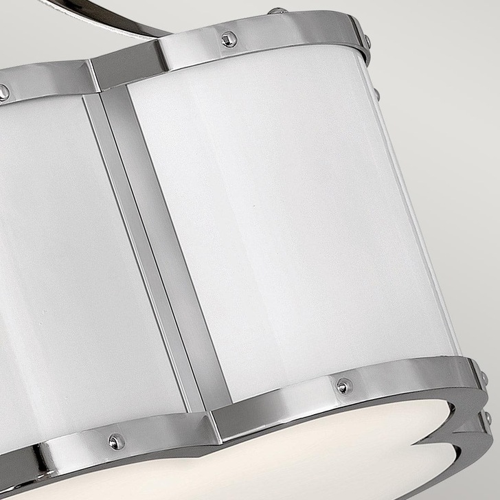 Quintiesse Chance 2 Light Semi-flush Mount In Polished Nickel Complete With Etched Opal Glass - QN-CHANCE-SF-S-PN