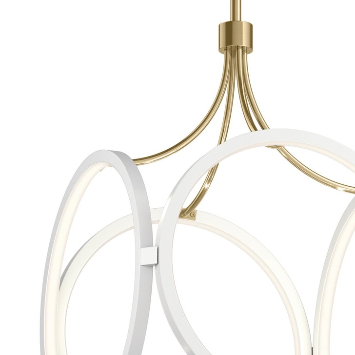 Quintiesse Ciri LED Pendant In White With Champagne Gold - QN-CIRI-P-WH