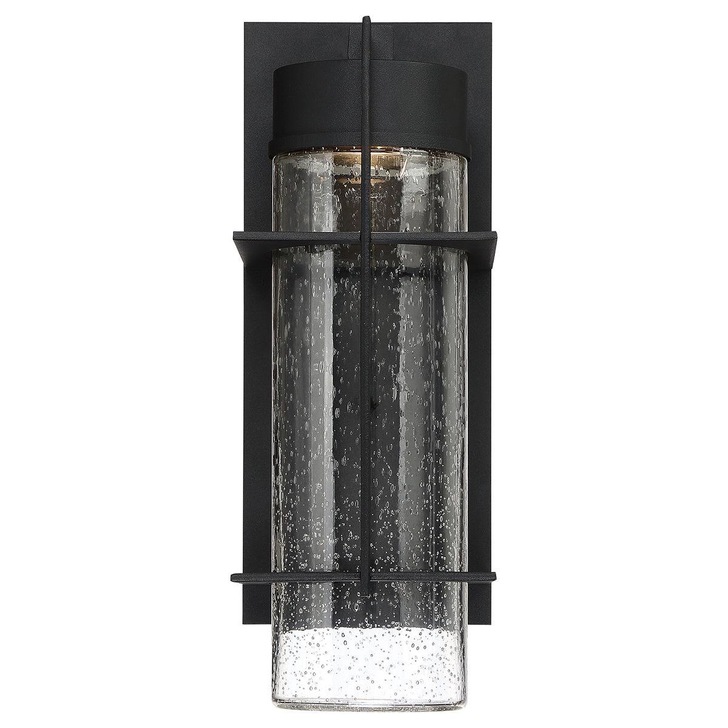 Quintiesse Eames Large Outdoor LED Wall Lantern In Black Complete With Clear Seeded Glass - IP44 - QN-EAMES-LED-L-EK