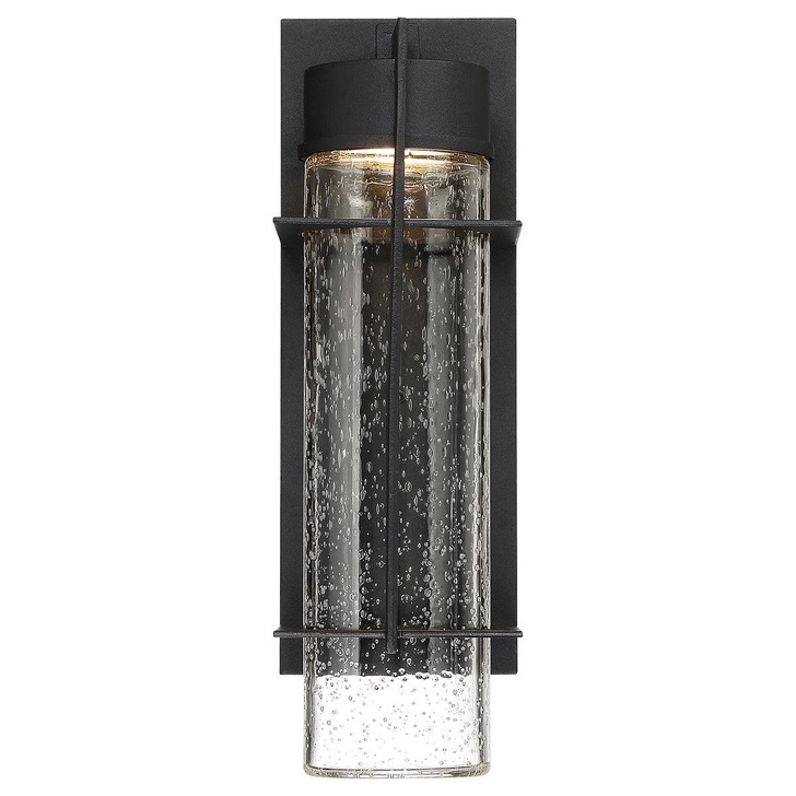 Quintiesse Eames Medium Outdoor LED Wall Lantern In Black Complete With Clear Seeded Glass - IP44 - QN-EAMES-LED-M-EK