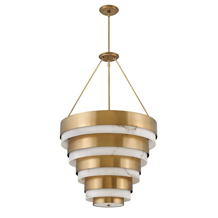 Quintiesse Echelon Heritage Brass Large 8 Light Pendant Light - QN-ECHELON-8P