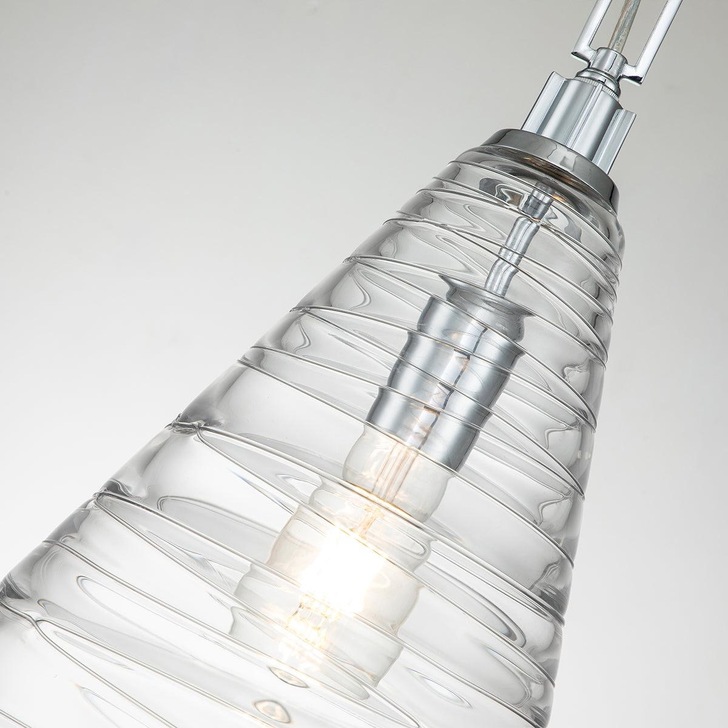 Quintiesse Elmore 1 Light Pendant In Polished Chrome Complete WIth Clear Candy Glass - QN-ELMORE-P-PC